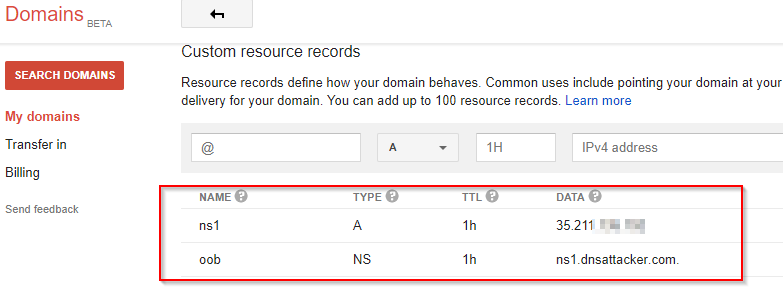 Name Server Configuration in Google Domains